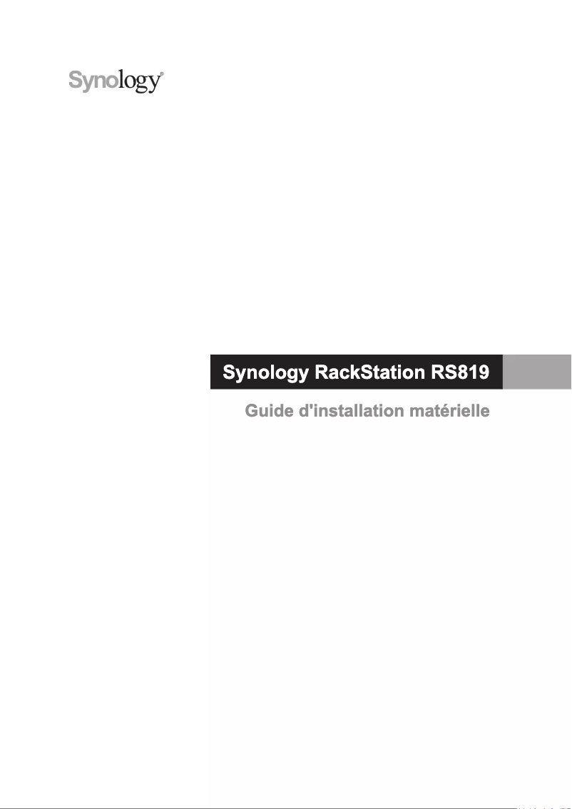 Página nº 1 - Manual de usuario Synology RS819