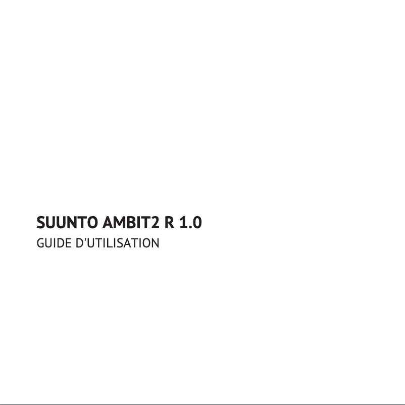 Página nº 1 - Manual de usuario Suunto AMBIT2 R 1.0