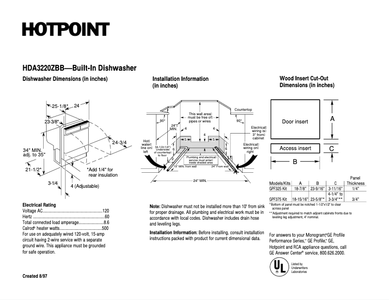 Imagen de la primera página del manual del dispositivo HDA3220ZBB