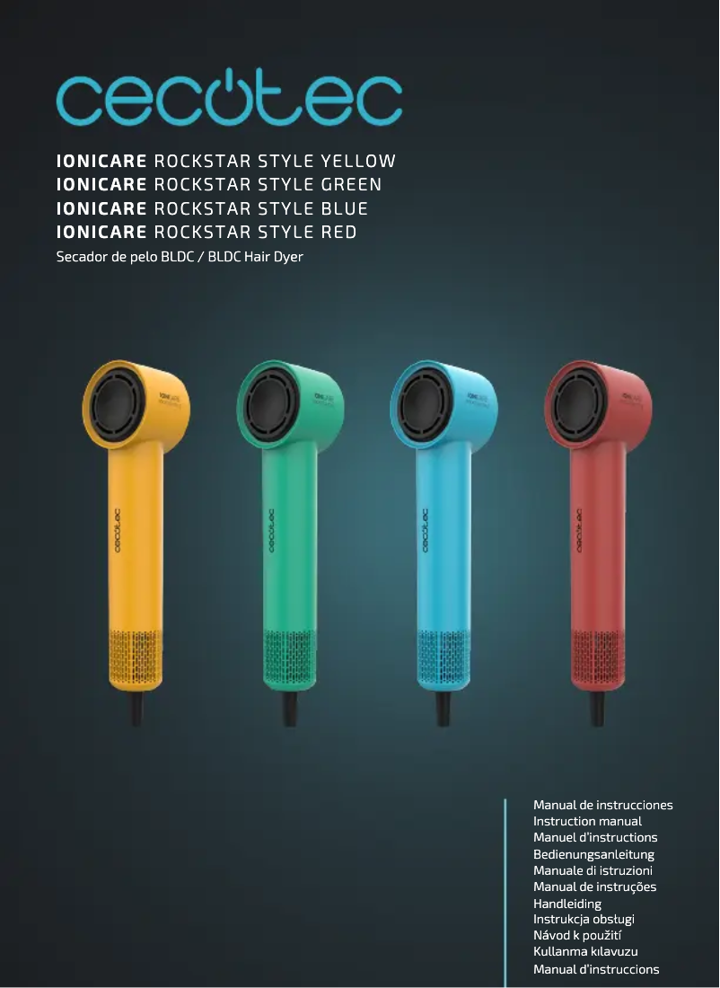 Imagen de la primera página del manual del dispositivo IoniCare RockStar Style