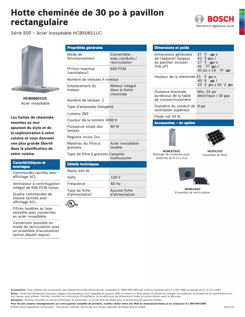 Imagen de la primera página del manual del dispositivo HCB50651UC
