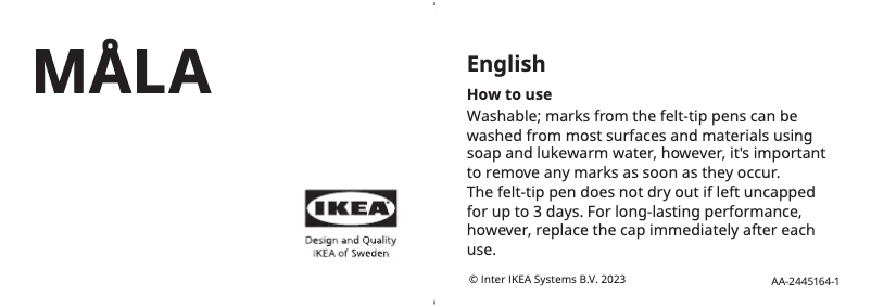 Imagen de la primera página del manual del dispositivo MÅLA 705.659.34