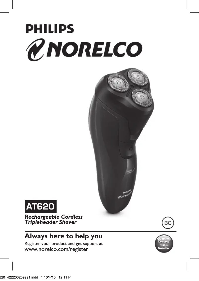 Imagen de la primera página del manual del dispositivo AquaTouch AT620