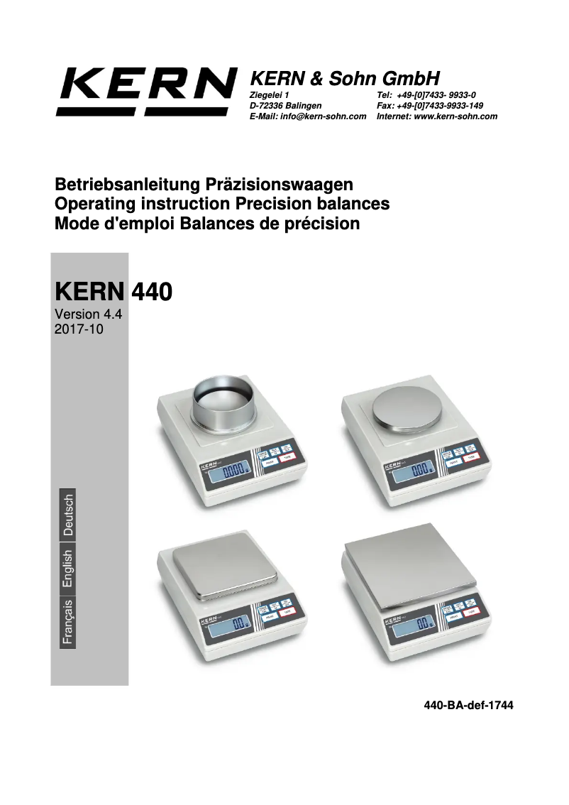 Página 1 del manual Manual de usuario Kern 440-45N