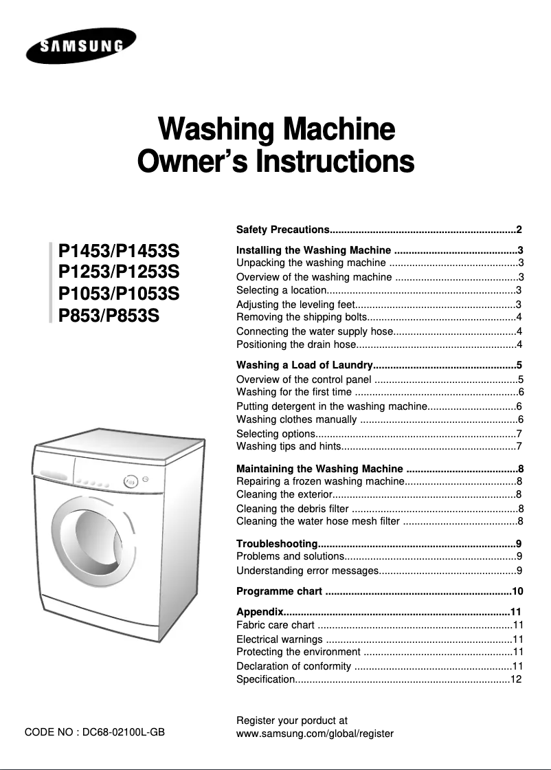 Imagen de la primera página del manual del dispositivo P853S