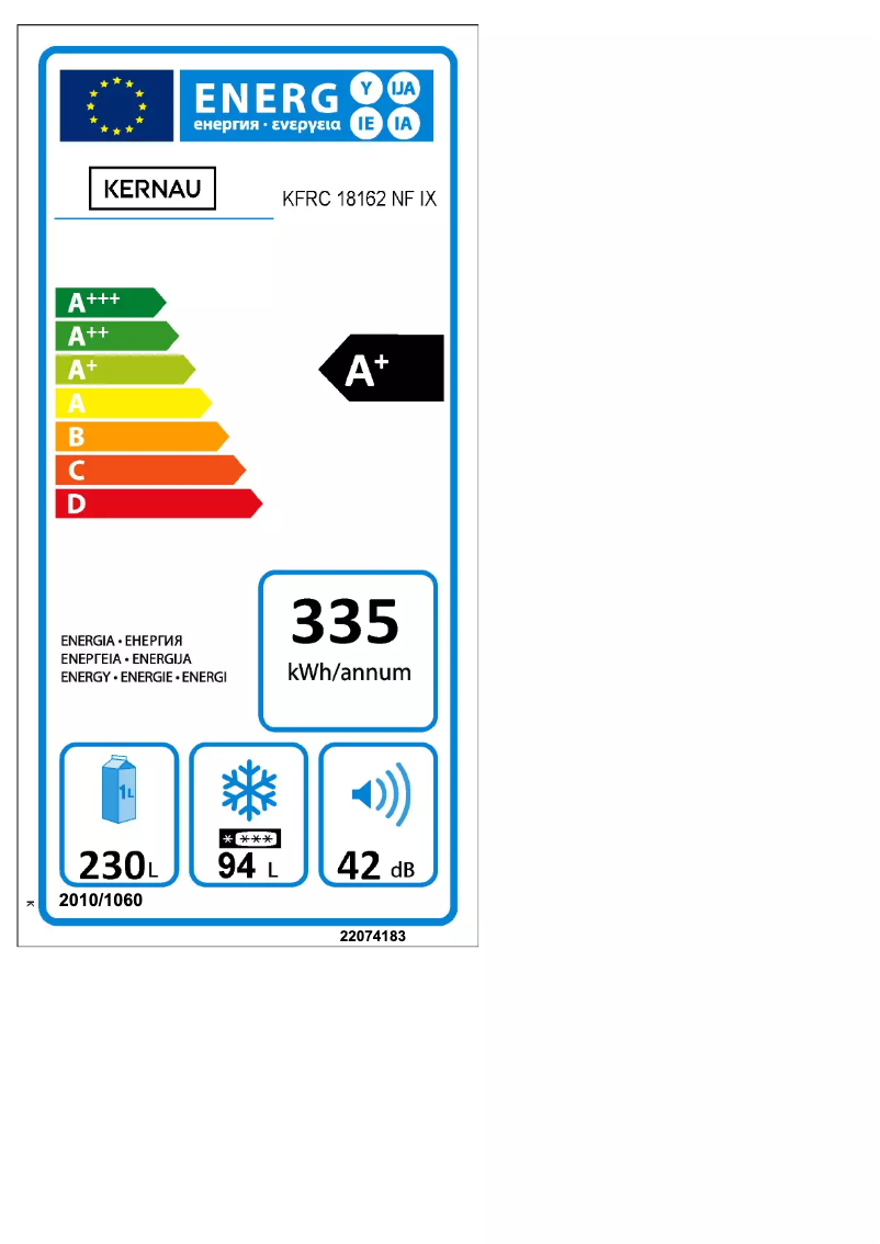 Imagen de la primera página del manual del dispositivo KFRC 18162 NF IX
