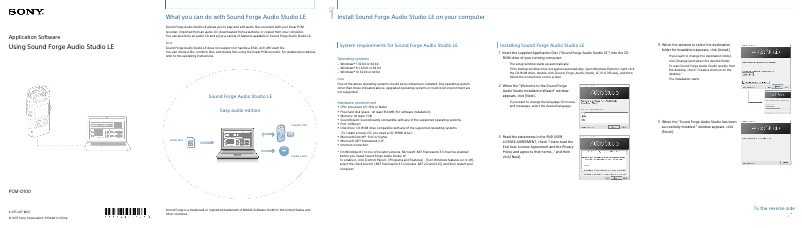 Página 1 del manual Guía de instalación Sony PCM-D100