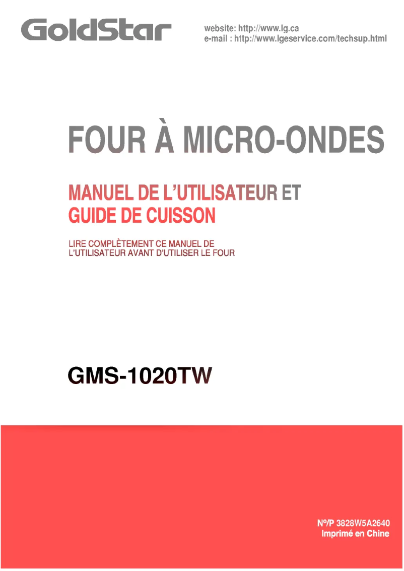 Imagen de la primera página del manual del dispositivo GMS-1020TW