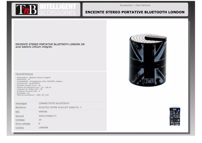 Imagen de la primera página del manual del dispositivo HPBTBK