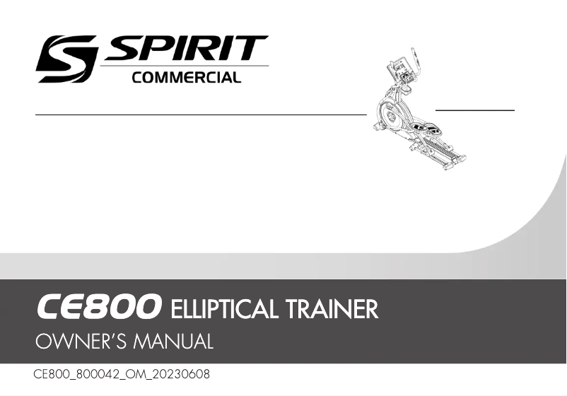 Página nº 1 - Manual de usuario Spirit Fitness CE800