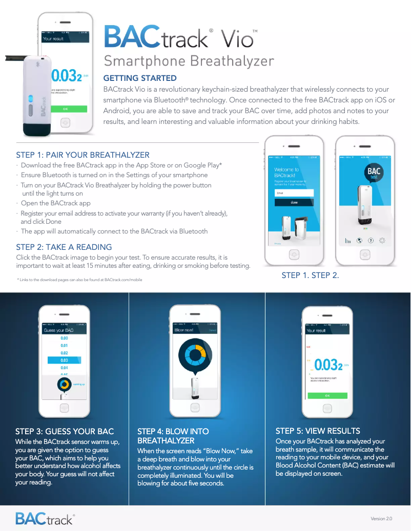 Imagen de la primera página del manual del dispositivo Vio BT-M2