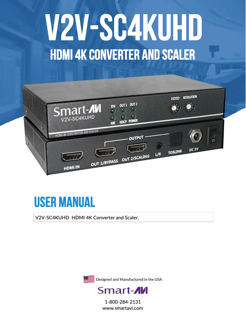 Imagen de la primera página del manual del dispositivo V2v-sc4kuhd