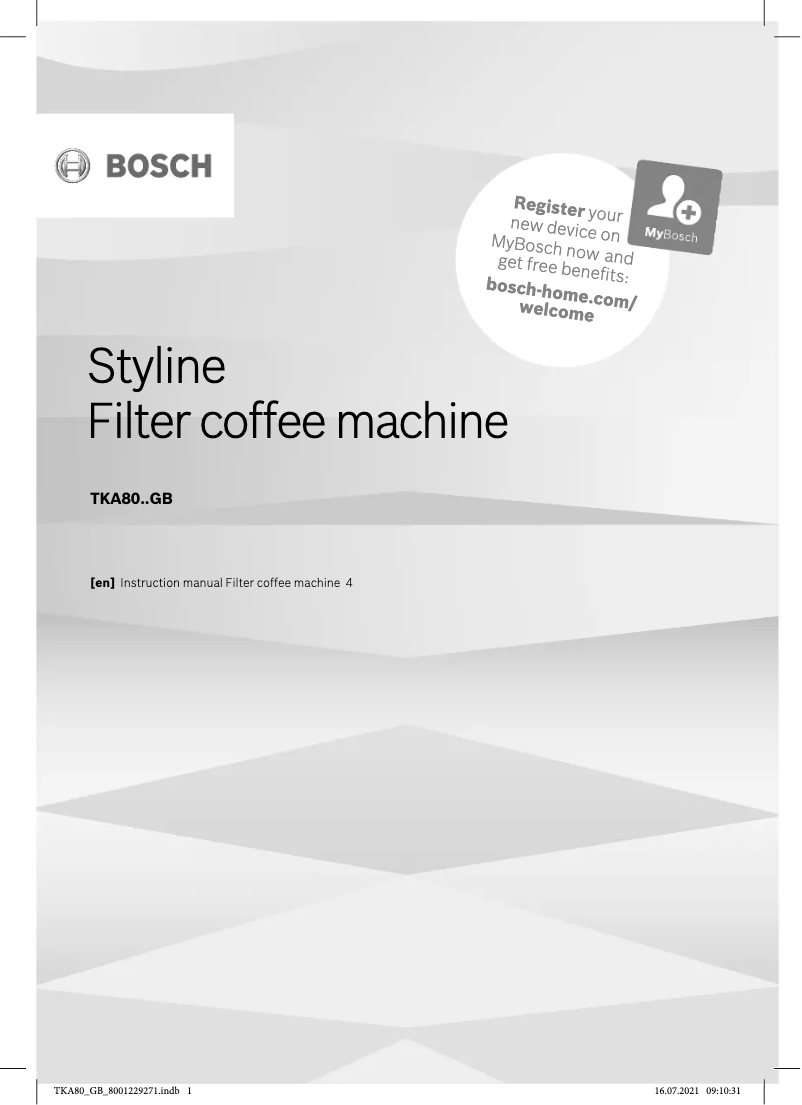 Página nº 1 - Manual de usuario Bosch TKA8011GB