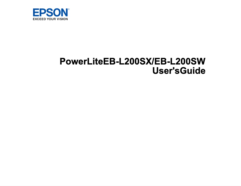Imagen de la primera página del manual del dispositivo PowerLite EB-L200SX