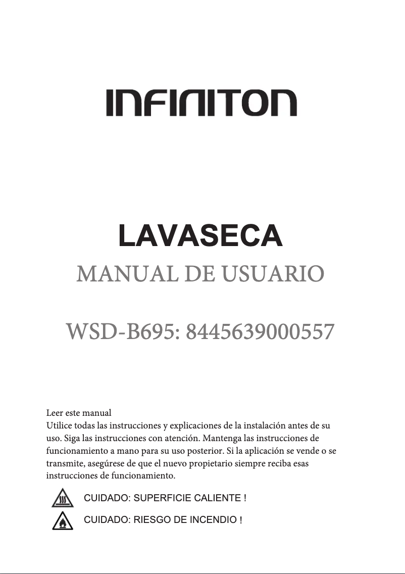 Imagen de la primera página del manual del dispositivo WSD-B695
