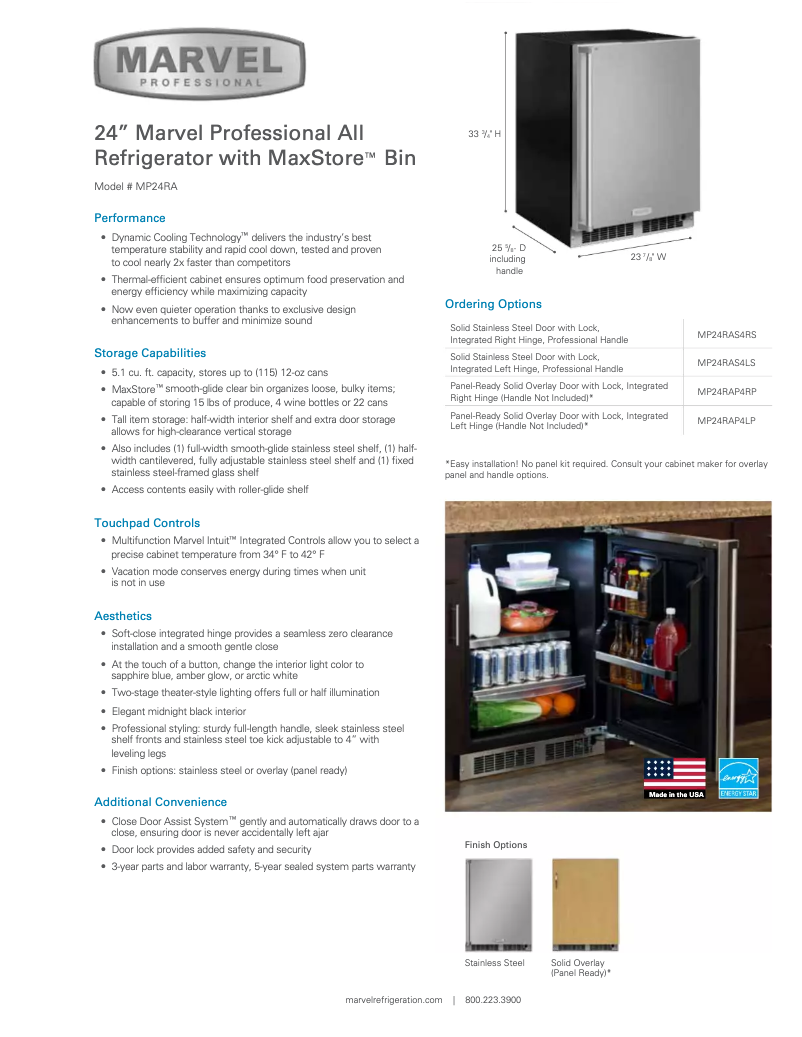 Página 1 del manual Manual de usuario Marvel Professional MP24RA4R