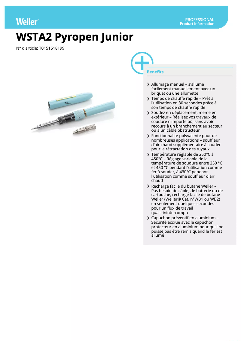 Imagen de la primera página del manual del dispositivo Pyropen Jr.