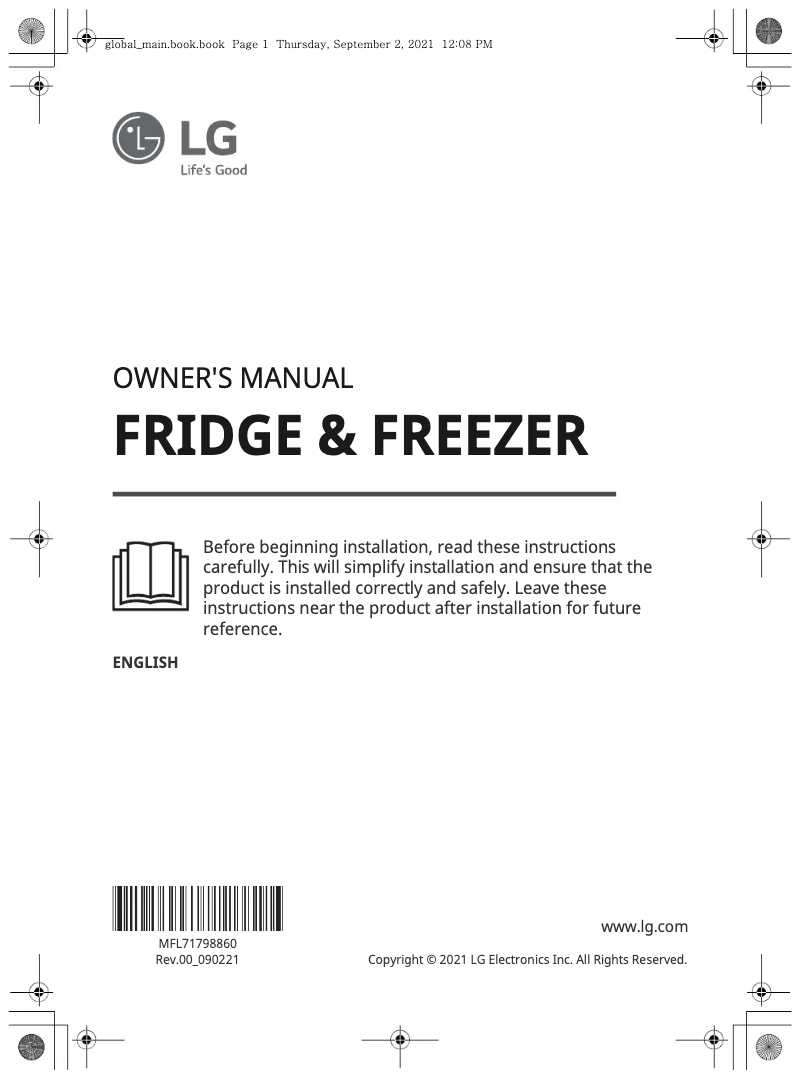 Imagen de la primera página del manual del dispositivo RVS-B245PZ