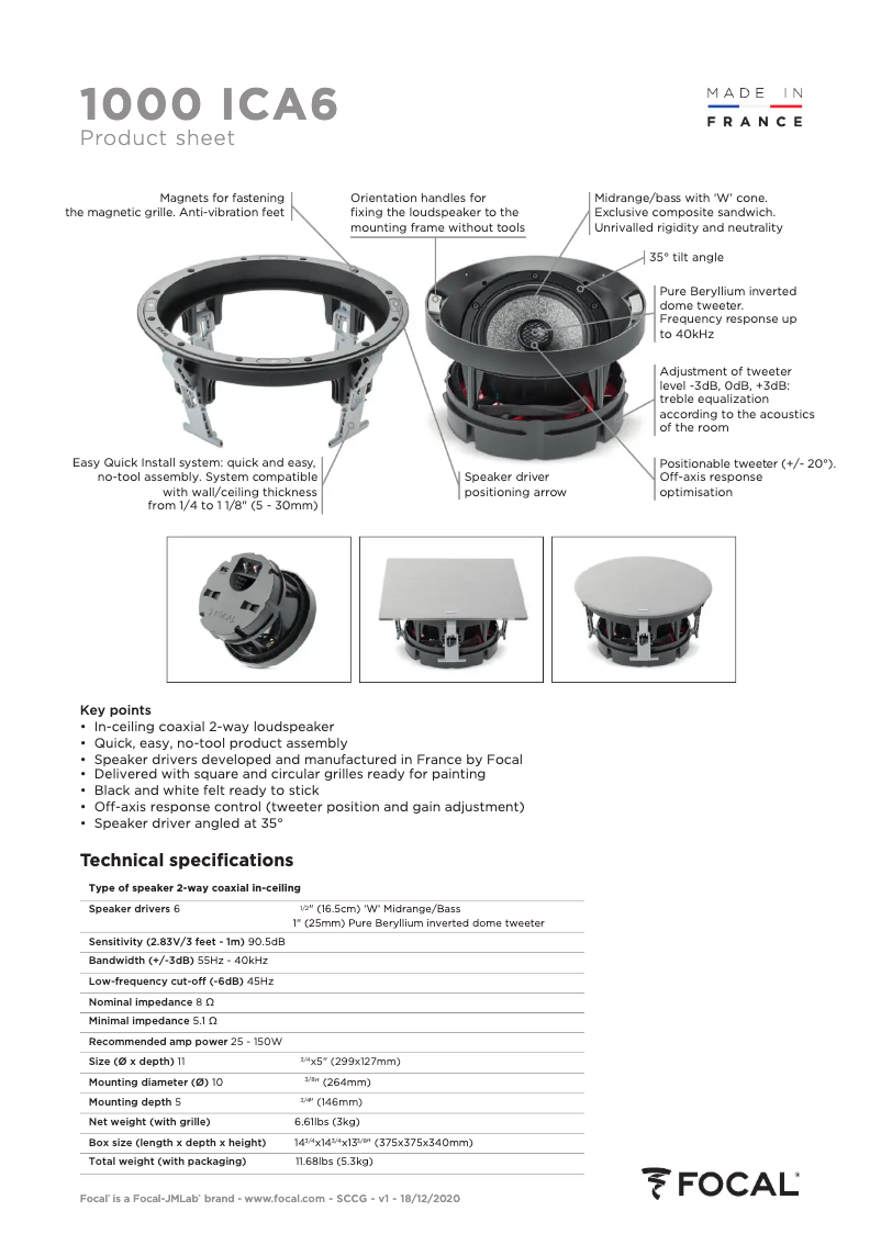 Página nº 1 - Ficha técnica Focal 1000 ICA 6