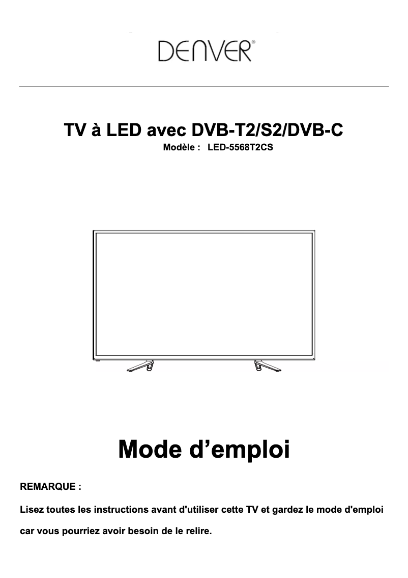 Página nº 1 - Manual de usuario Denver LED-5568T2CS