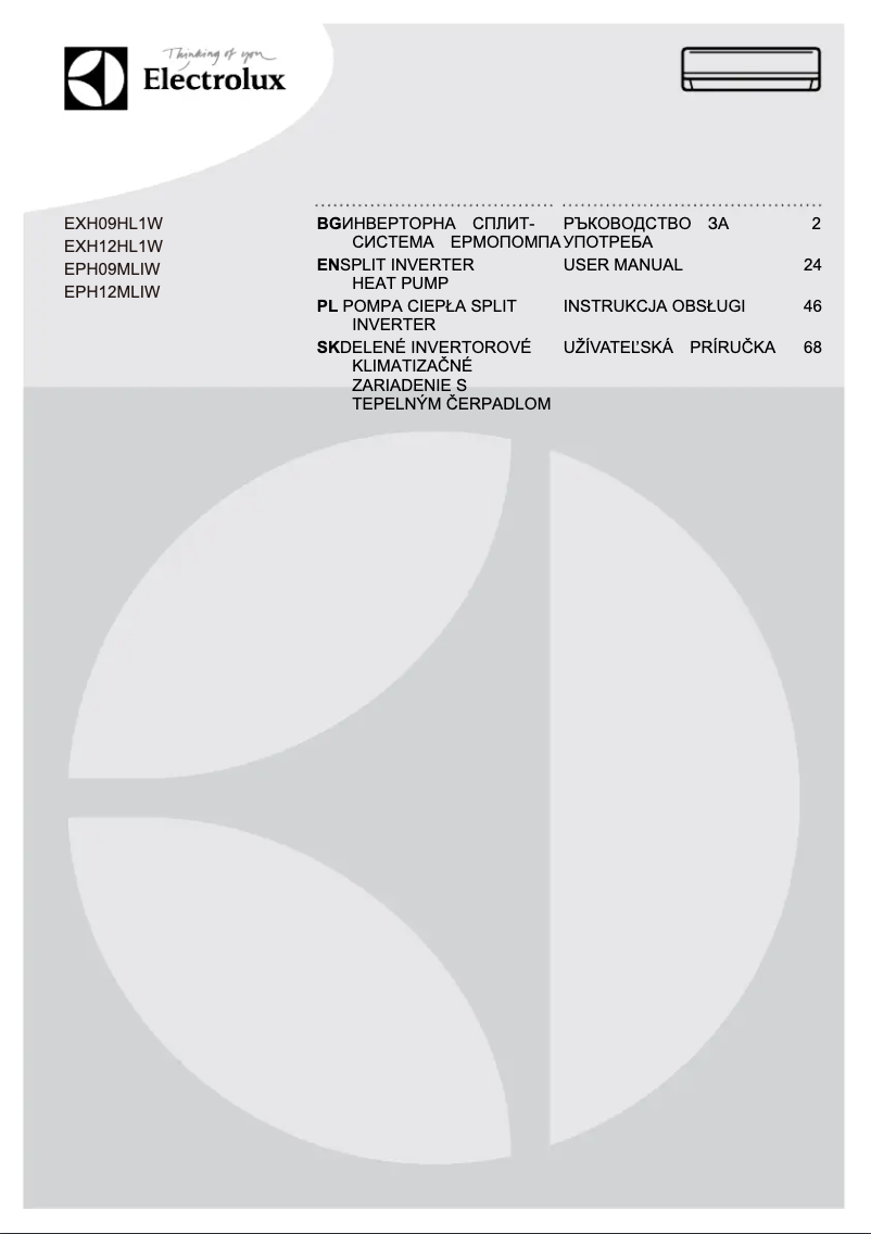Página 1 del manual Manual de usuario Electrolux EXH12ML1WI