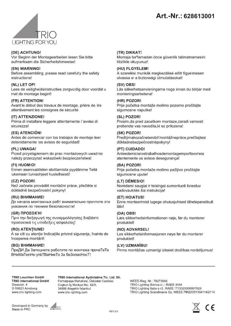 Imagen de la primera página del manual del dispositivo Samurai 628613001