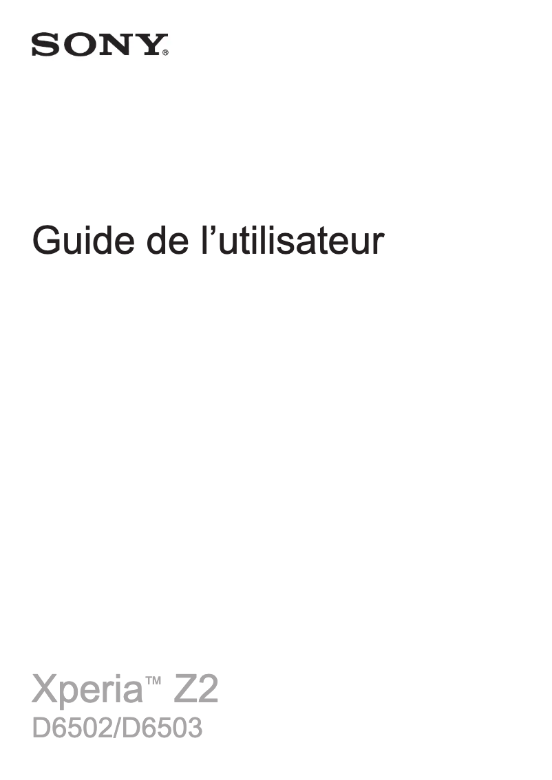 Página 1 del manual Manual de usuario Sony Ericsson Xperia Z2