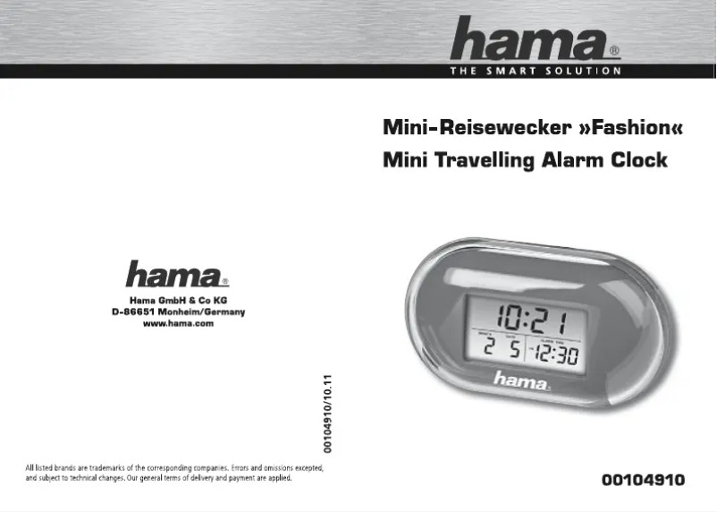 Página nº 1 - Manual de usuario Hama 104910 Fashion