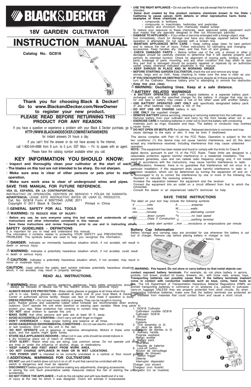 Imagen de la primera página del manual del dispositivo GC818
