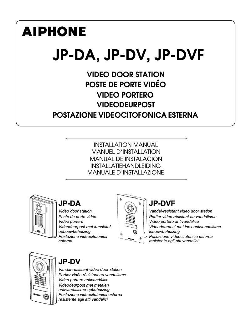 Página nº 1 - Manual de usuario Aiphone JP-DVF