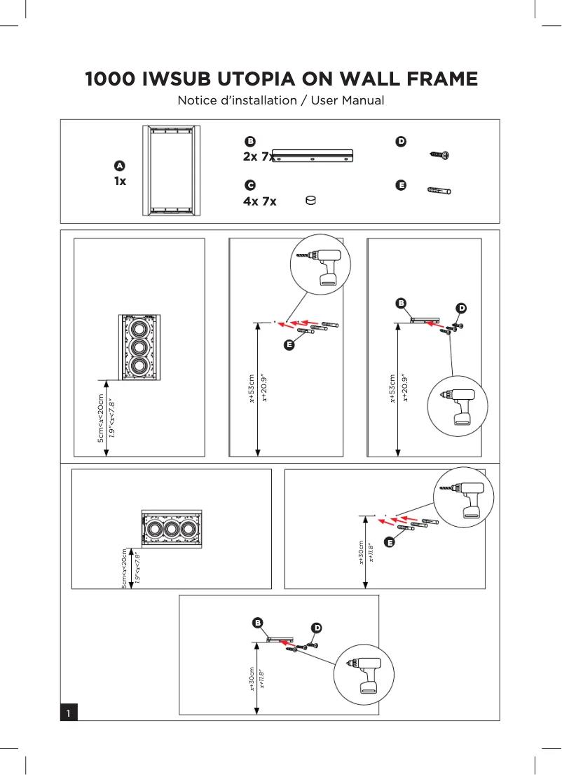 Imagen de la primera página del manual del dispositivo On Wall 1000 IWSUB