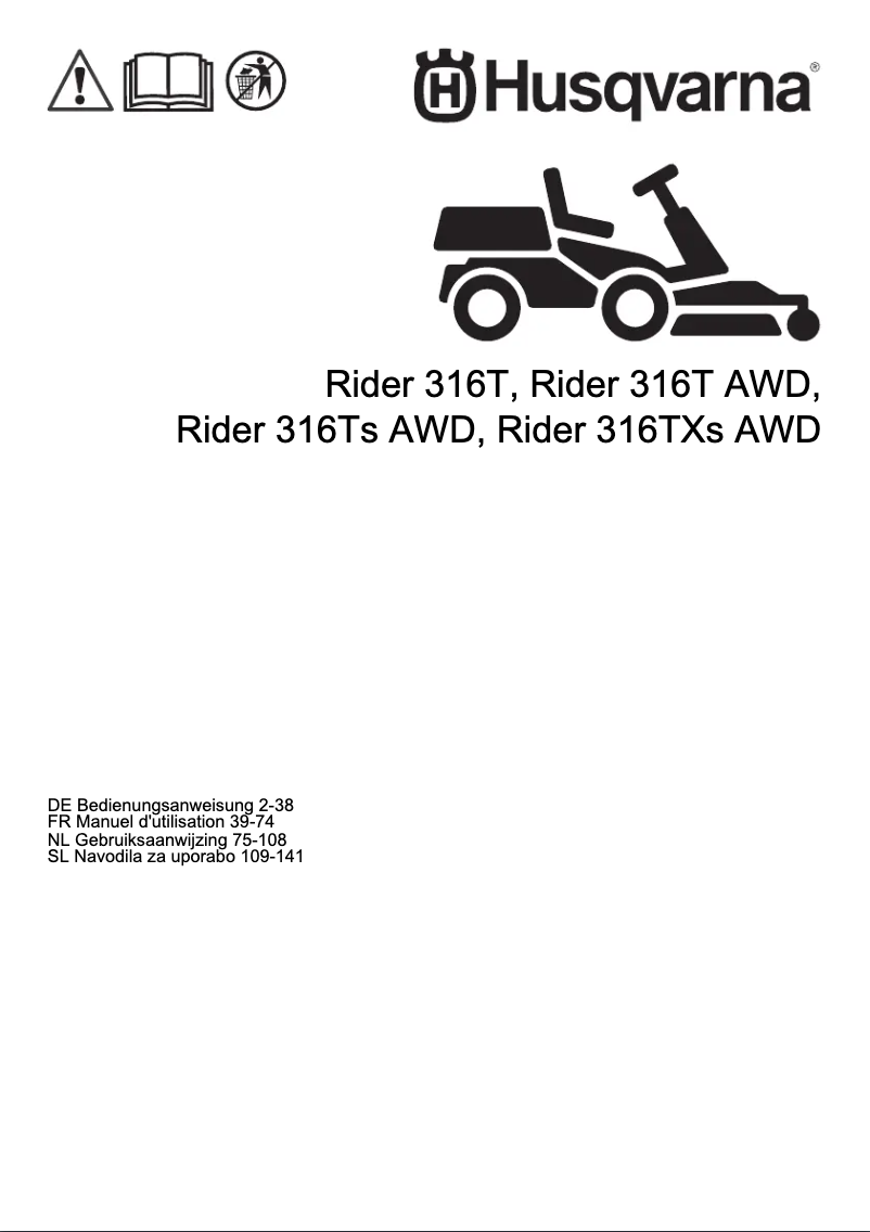 Imagen de la primera página del manual del dispositivo Rider 316T AWD