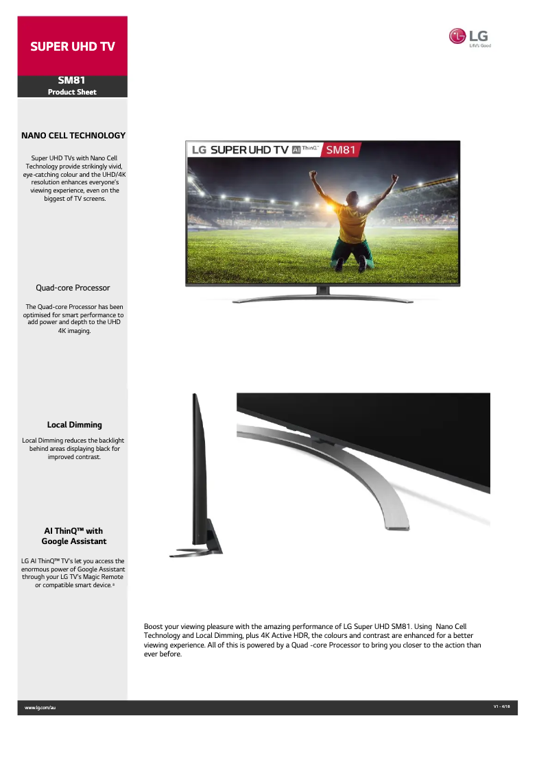 Imagen de la primera página del manual del dispositivo 49SM8100PTA