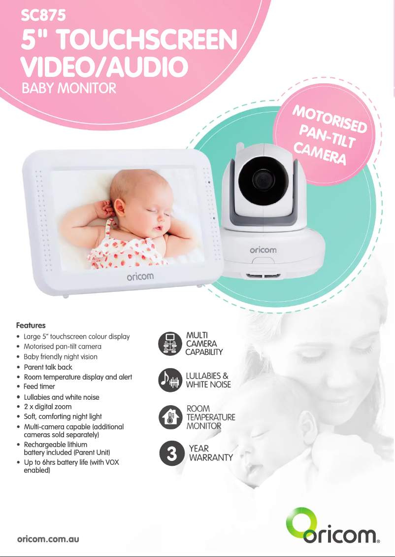 Página 1 del manual Ficha técnica Oricom SC875