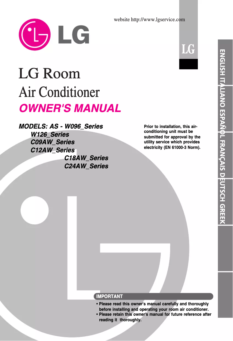Página 1 del manual Manual de usuario LG AS-W096UMH1
