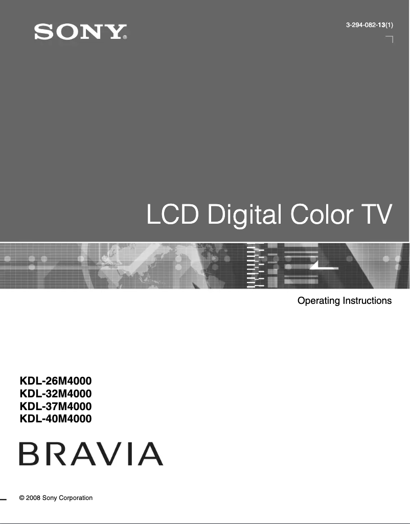 Página 1 del manual Manual de instrucciones Sony Bravia KDL-26M4000