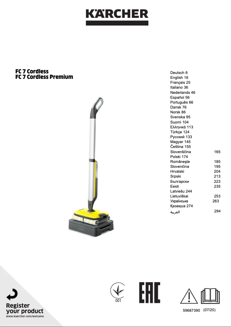 Página 1 del manual Manual de usuario Kärcher FC7 Cordless Premium