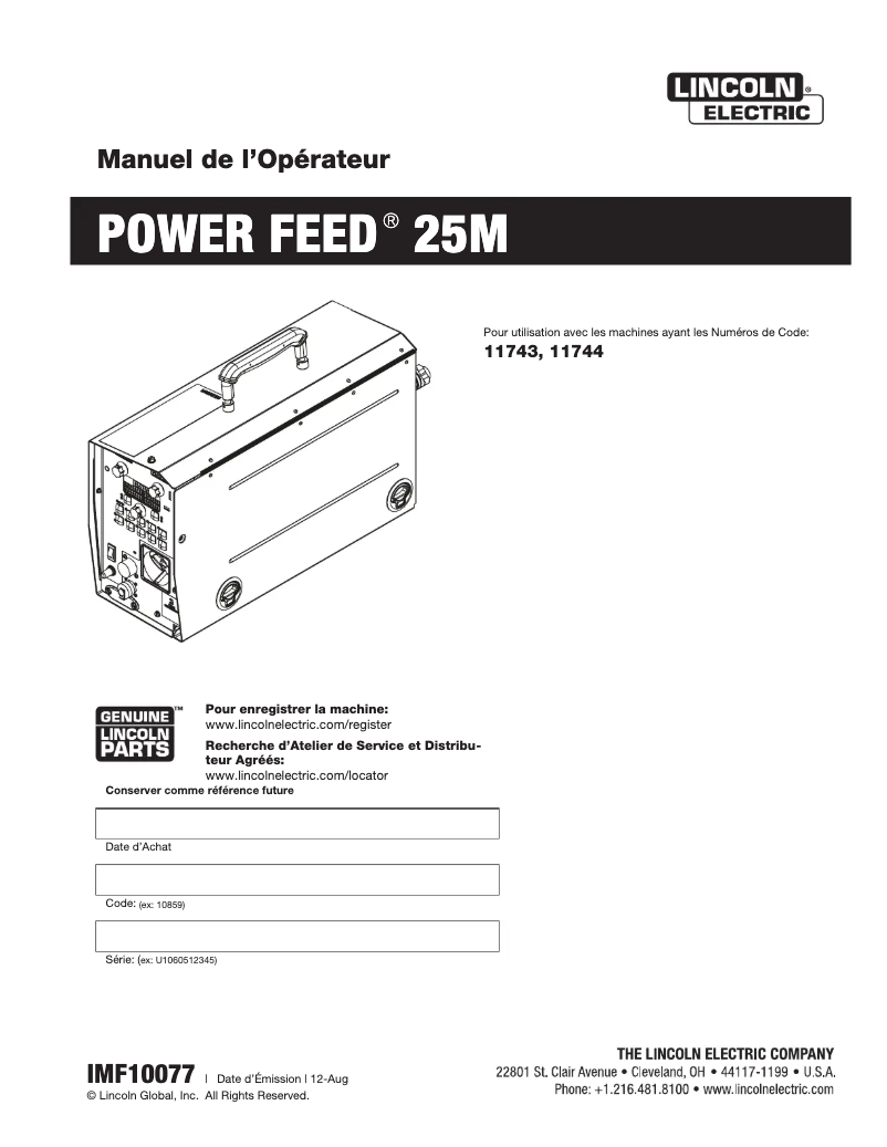 Imagen de la primera página del manual del dispositivo Power Feed 25M