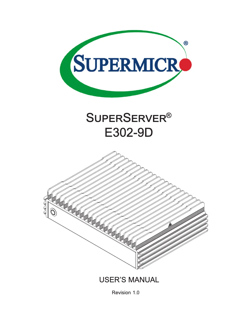 Imagen de la primera página del manual del dispositivo SuperServer E302-9D