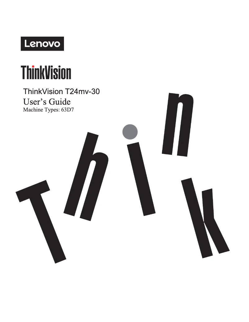 Imagen de la primera página del manual del dispositivo ThinkVision T24mv-30