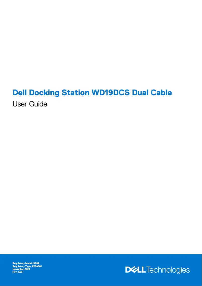 Página 1 del manual Manual de usuario Dell WD19DCS