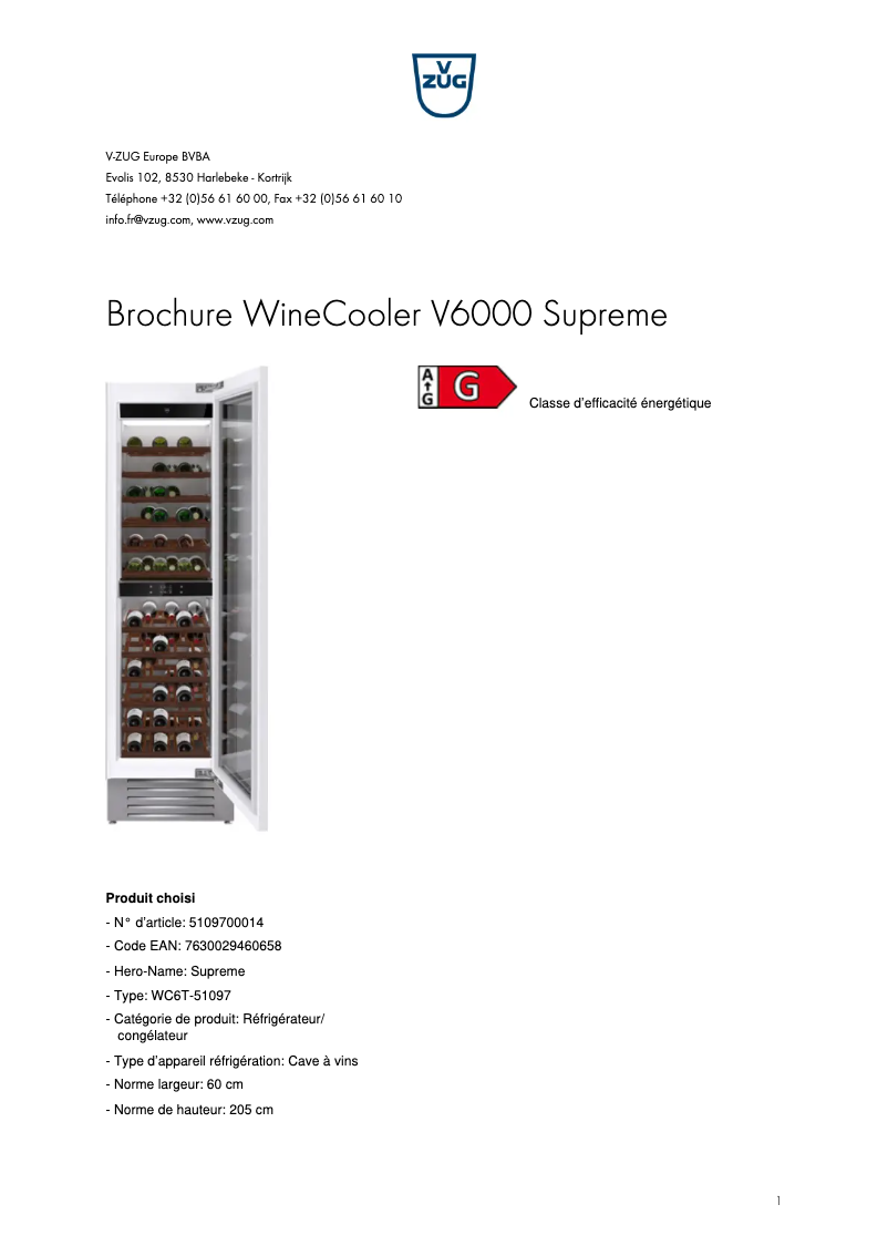 Imagen de la primera página del manual del dispositivo WineCooler V6000 Supreme