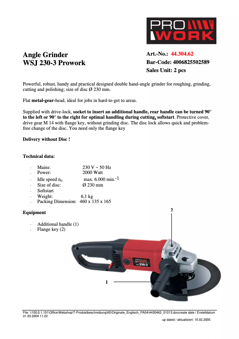 Imagen de la primera página del manual del dispositivo WSJ 230/3