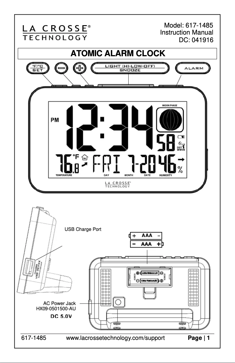 Imagen de la primera página del manual del dispositivo 617-1485BL