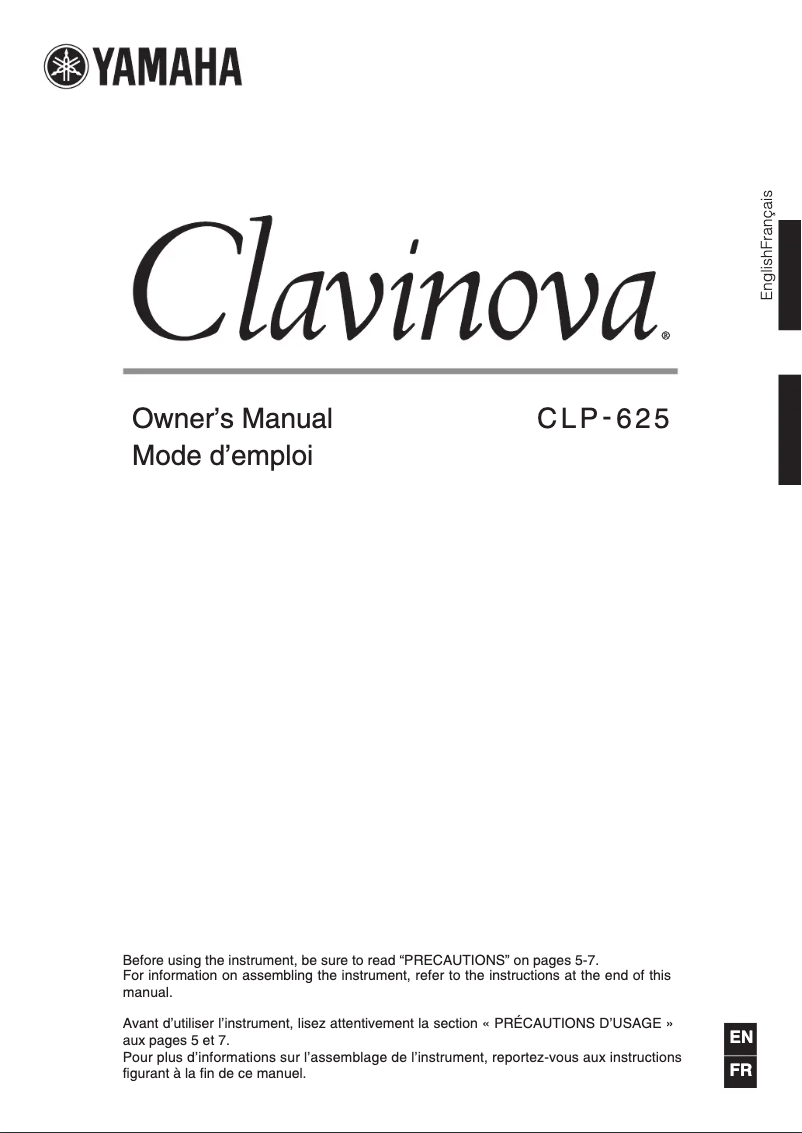 Página 1 del manual Manual de usuario Yamaha Clavinova CLP-625
