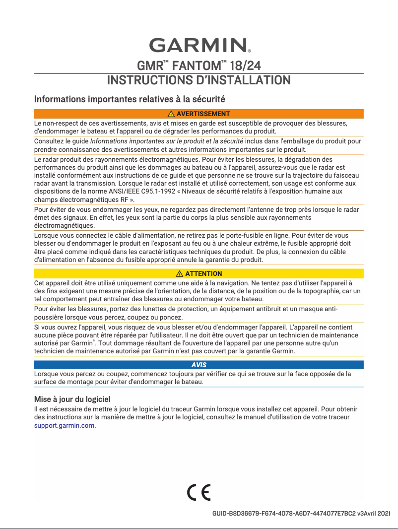 Imagen de la primera página del manual del dispositivo GMR Fantom 18