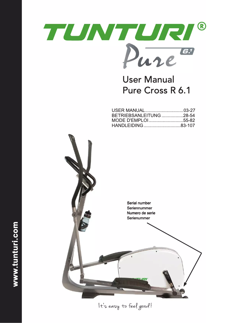 Página nº 1 - Manual de usuario Tunturi Pure R 6.1