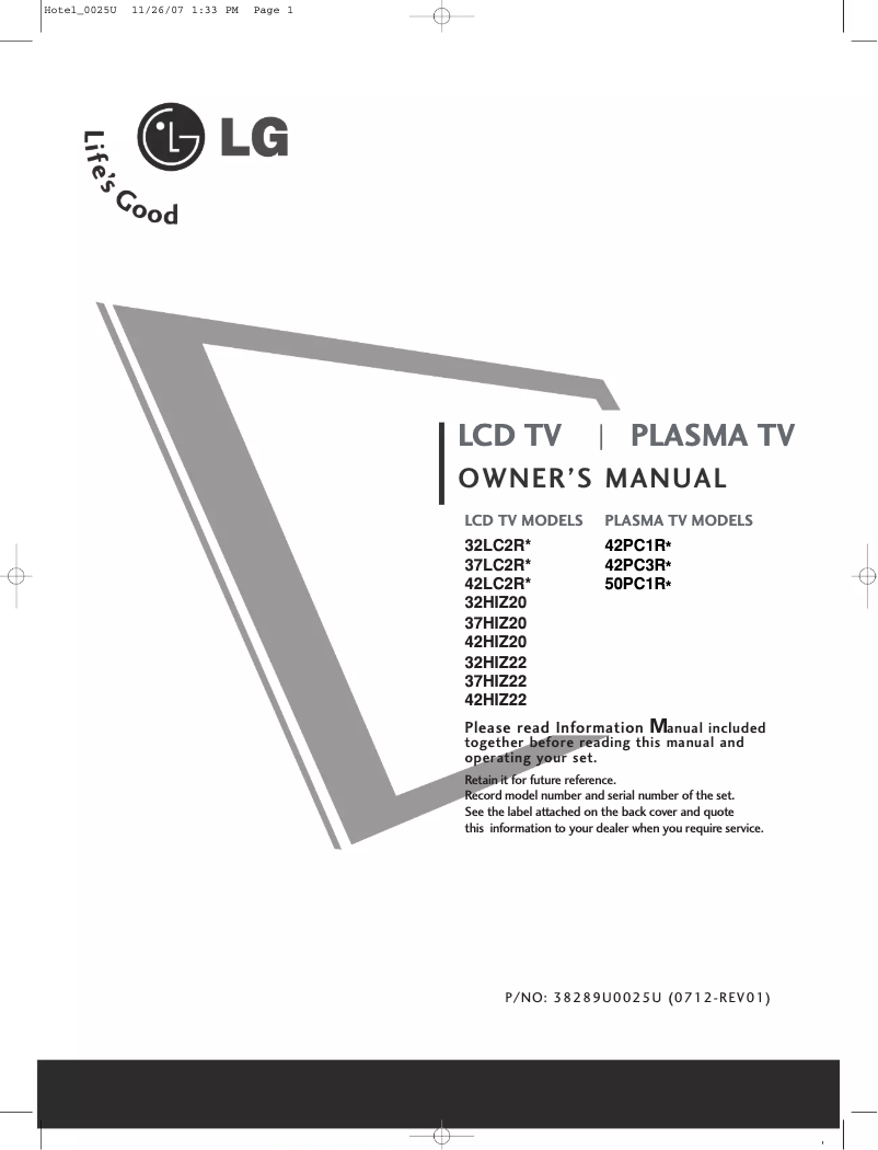 Página 1 del manual Manual de usuario LG 32HIZ22