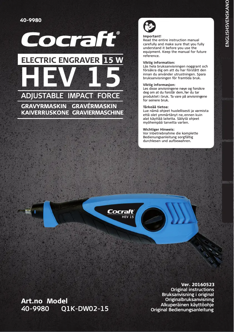 Página 1 del manual Manual de usuario Cocraft HEV 15