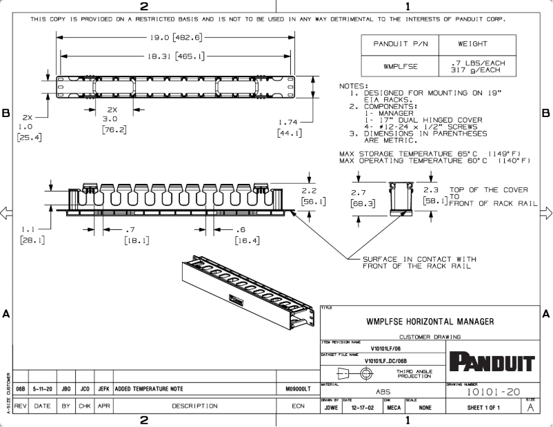 Imagen de la primera página del manual del dispositivo WMPLFSE